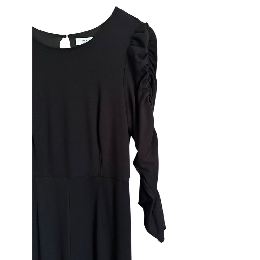 NEW Ali and Jay Black Long Ruched Sleeve Wide Leg Jumpsuit Size Large - Picture 5 of 11
